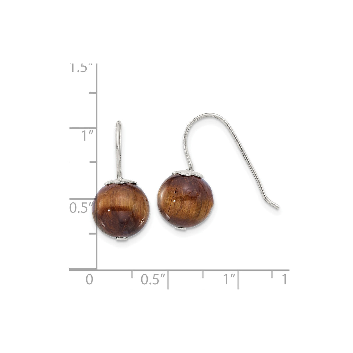 Sterling Silver Dangle Earrings with Tiger Eye Gemstone, Handmade Boho Spiritual Jewelry for Women