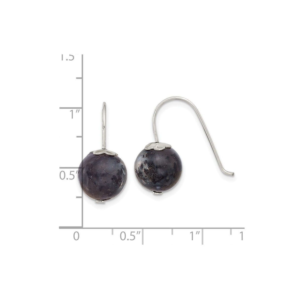 Sterling Silver Drop Earrings with Labradorite, Boho Minimalist Dangle Design for Women