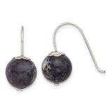 Sterling Silver Drop Earrings with Labradorite, Boho Minimalist Dangle Design for Women