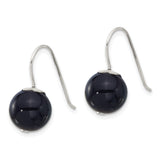 Sterling Silver Dangle Earrings with Round Agate Beads, Minimalist Modern Design for Women