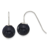 Sterling Silver Dangle Earrings with Round Agate Beads, Minimalist Modern Design for Women
