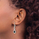 Sterling Silver Infinity Drop Earrings with Onyx Gemstones, Symbol of Eternal Love