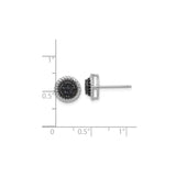 Sterling Silver Spinel Cluster Stud Earrings Rope Border
