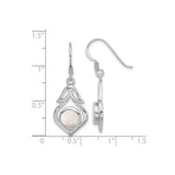Sterling Silver Dangle Earrings with Mother of Pearl, Openwork Flame or Floral Design, Boho Style