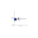 Sterling Silver Stud Earrings with Blue Opal, Round Bezel Setting, Minimalist Design