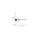 Sterling Silver Stud Earrings with Round Cut Cubic Zirconia in Bezel Setting