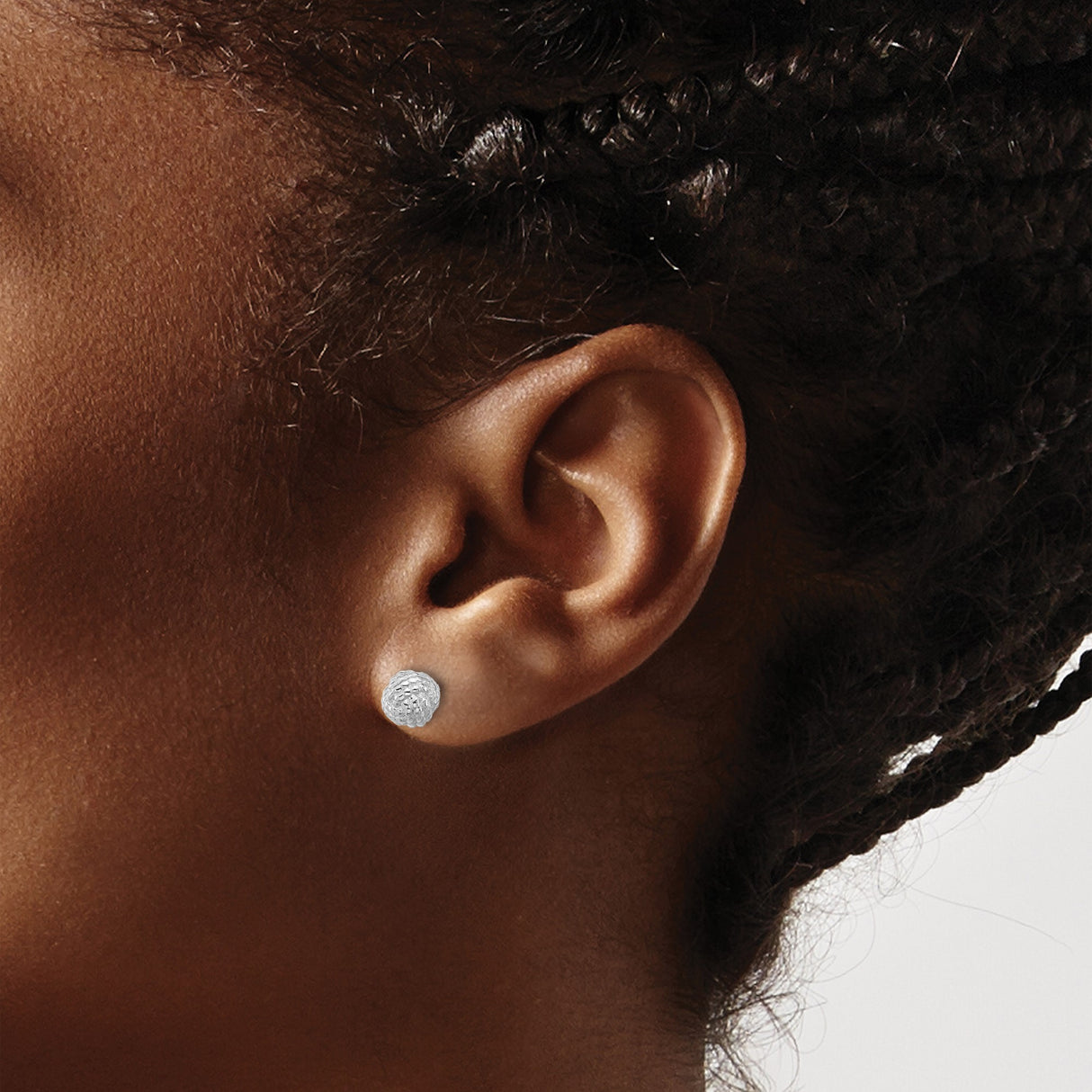 Sterling Silver Textured Ball Stud Earrings Swirl Dome