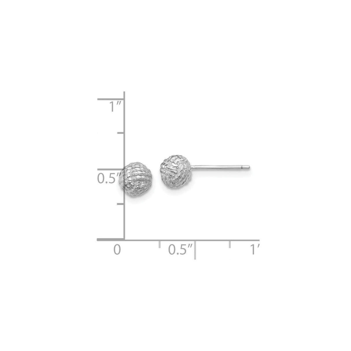Sterling Silver Textured Ball Stud Earrings Swirl Dome