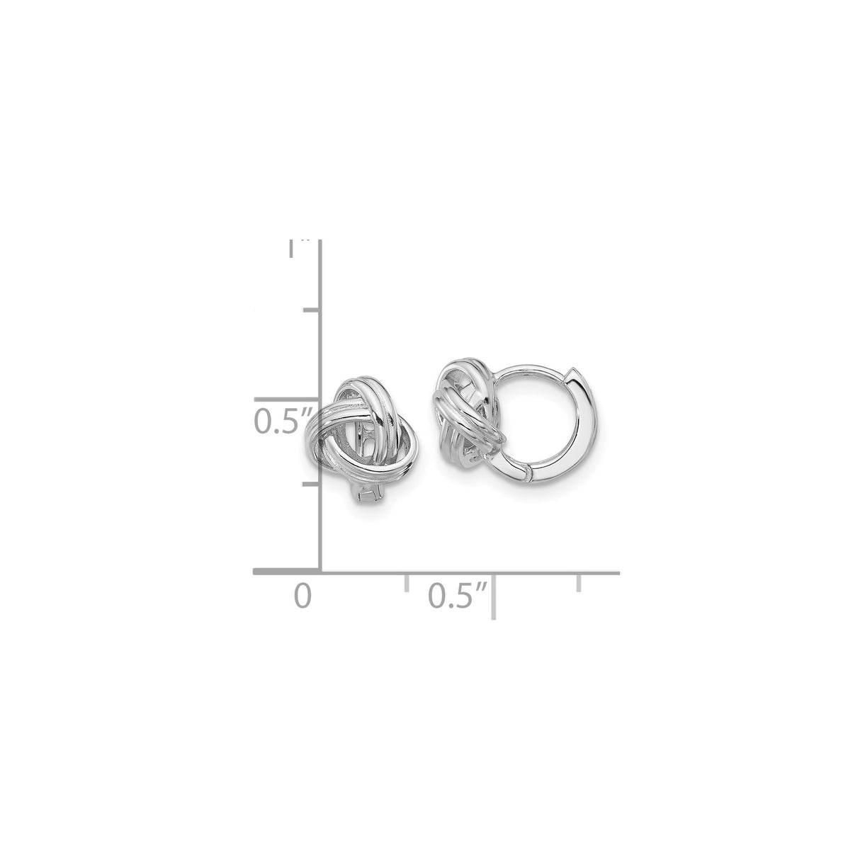 Sterling Silver Love Knot Hoop Earrings Intertwined Design
