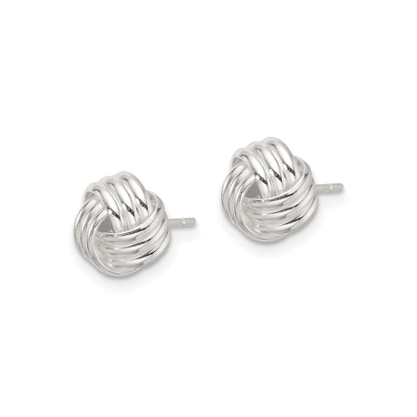 Sterling Silver Love Knot Stud Earrings Polished Interwoven