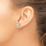 Sterling Silver Love Knot Stud Earrings with Polished Interwoven Design for Women