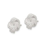 Sterling Silver Love Knot Stud Earrings Braided Design