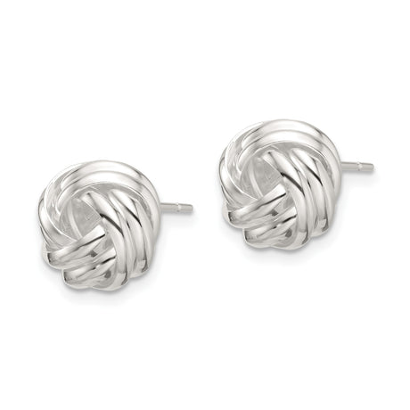 Sterling Silver Love Knot Stud Earrings Twisted Rope Design