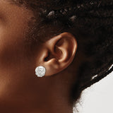 Sterling Silver Love Knot Stud Earrings Twisted Rope Design
