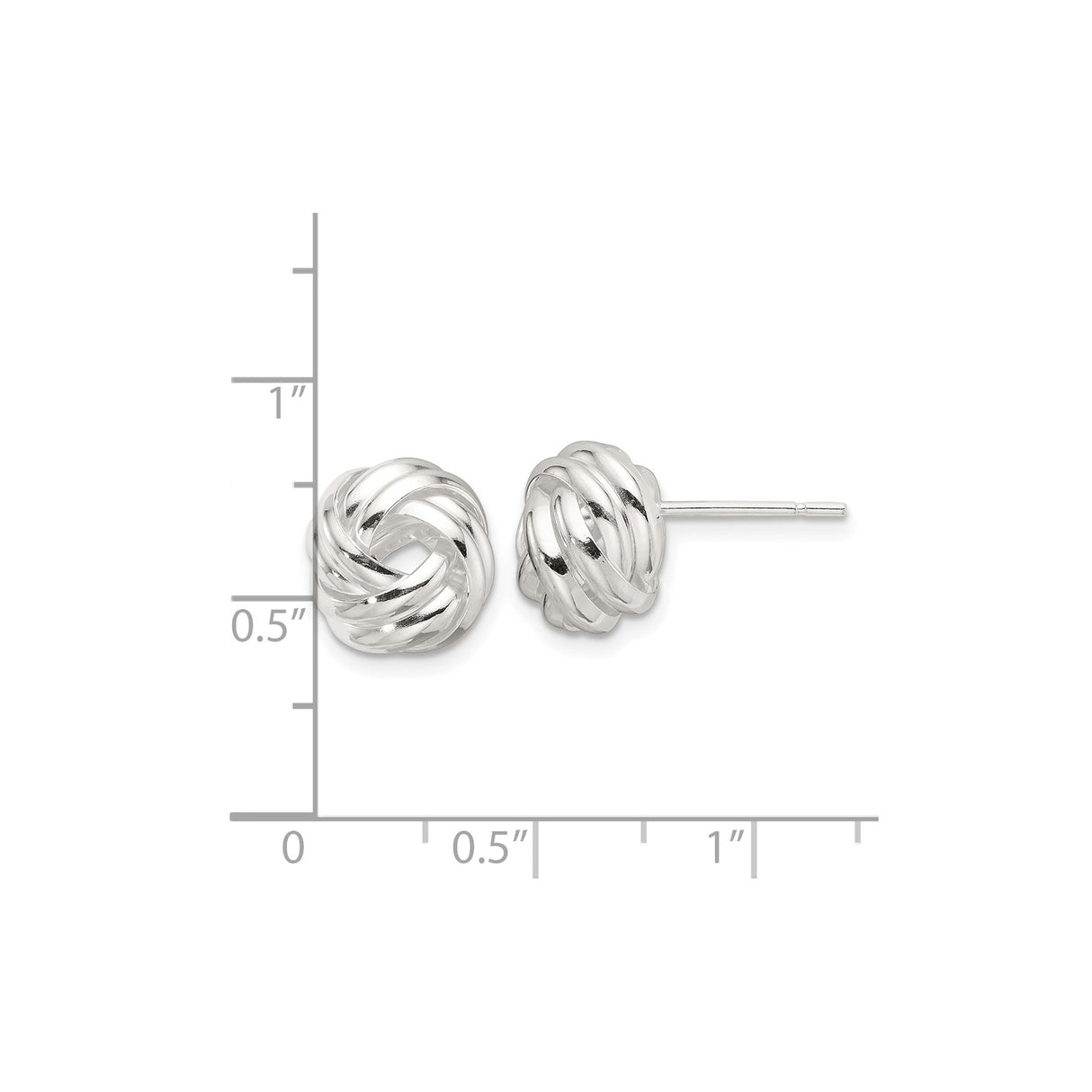 Sterling Silver Love Knot Stud Earrings Twisted Rope Design