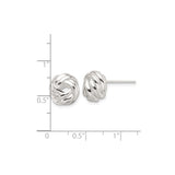 Sterling Silver Love Knot Stud Earrings Twisted Rope Design