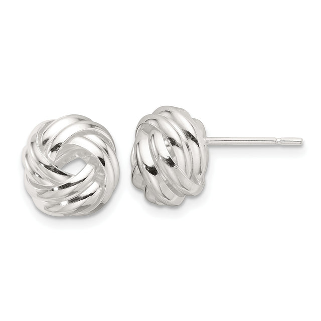 Sterling Silver Love Knot Stud Earrings for Women with Twisted Rope Knot Design, Symbol of Eternal Love and Unity, Minimalist Silver Studs for Daily Wear, Classic Romantic Timeless Jewelry Style