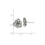 Sterling Silver Love Knot Stud Earrings Interwoven Texture