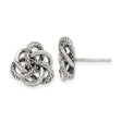Sterling Silver Love Knot Stud Earrings for Women with Interwoven Textured and Polished Design, Classic Silver Studs Featuring Timeless Knot Motif and Symbolic Unity for Elegant Everyday Jewelry Wear