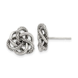 Sterling Silver Love Knot Stud Earrings for Women with Interwoven Textured and Polished Design, Classic Silver Studs Featuring Timeless Knot Motif and Symbolic Unity for Elegant Everyday Jewelry Wear
