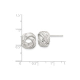 Sterling Silver Love Knot Stud Earrings Textured Finish
