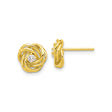 Sterling Silver Gold Plated Love Knot Stud Earrings for Women with Clear Cubic Zirconia, Romantic Symbolic Design, Elegant Fashion Jewelry for Daily Wear, Minimalist Unity Knot Studs