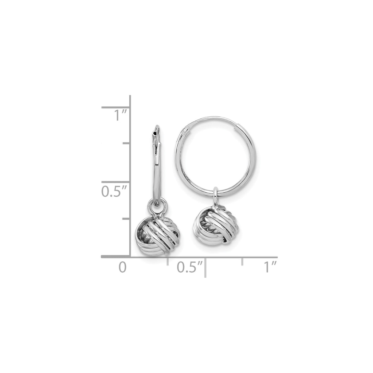 Sterling Silver Love Knot Dangle Hoop Earrings For Women