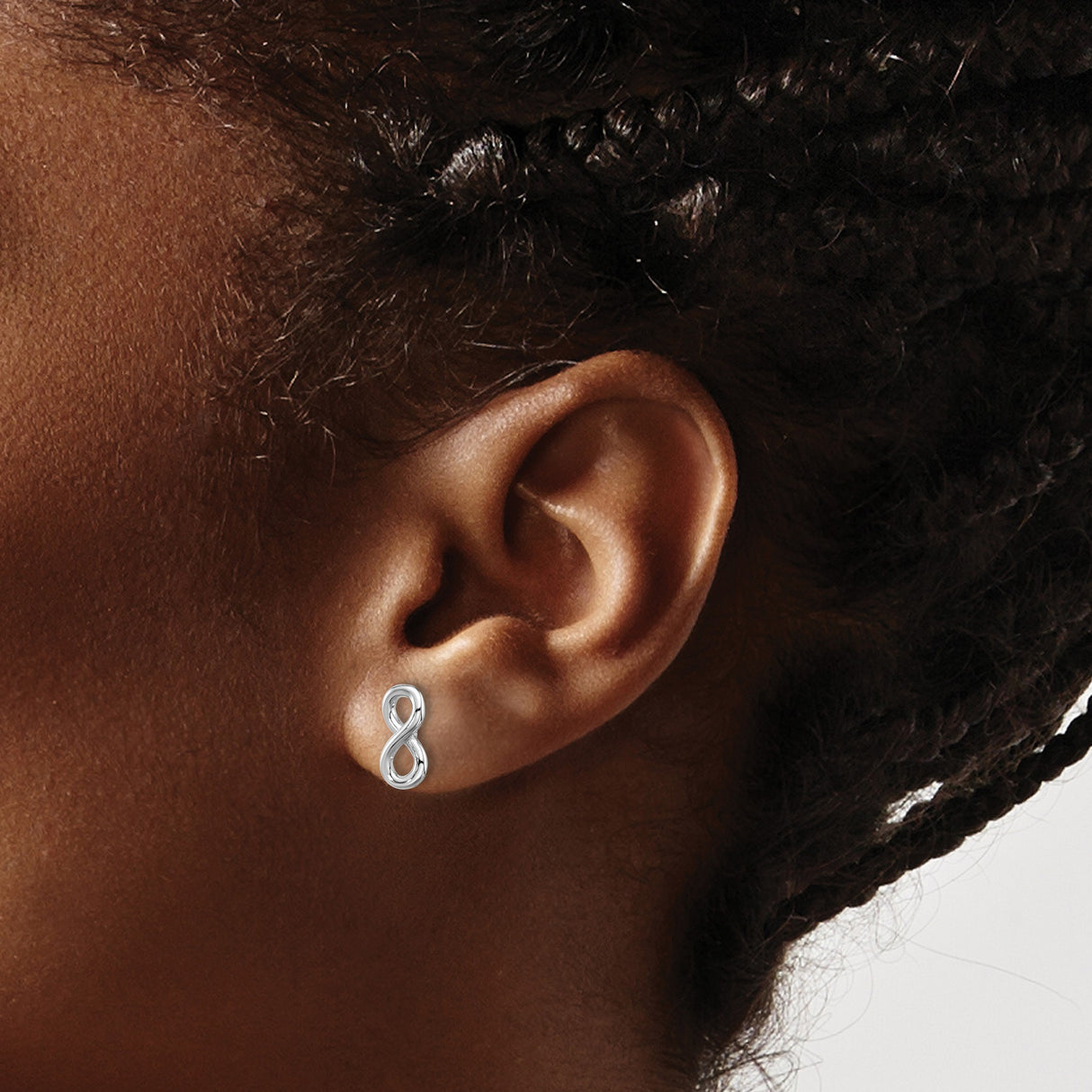 Sterling Silver Infinity Symbol Stud Earrings, Minimalist Timeless Design for Women