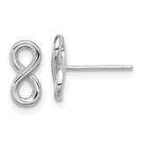 Sterling Silver Infinity Symbol Stud Earrings, Minimalist Timeless Design for Women
