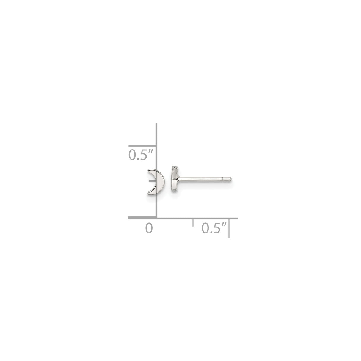 Sterling Silver Crescent Moon Stud Earrings, Minimalist Celestial Style for Women