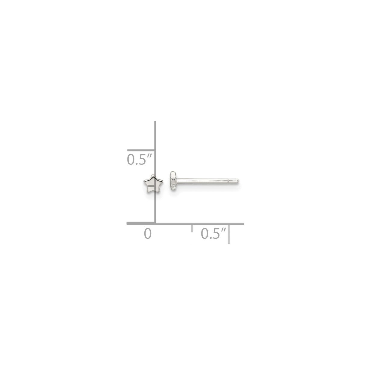 Sterling Silver Star Stud Earrings, Minimalist Celestial Design for Women or Unisex Wear