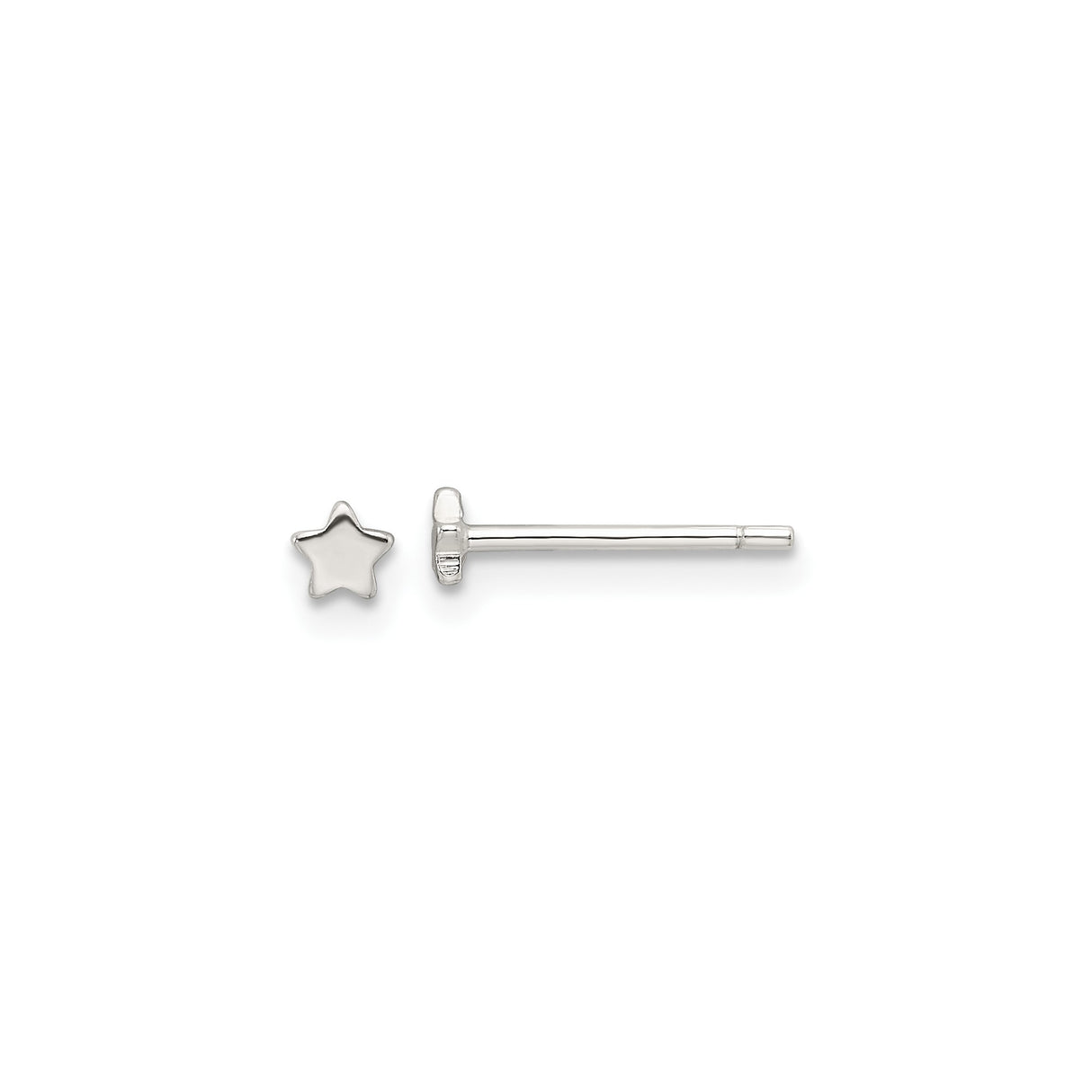 Sterling Silver Star Stud Earrings, Minimalist Celestial Design for Women or Unisex Wear