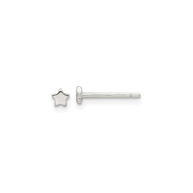 Sterling Silver Star Stud Earrings, Minimalist Celestial Design for Women or Unisex Wear
