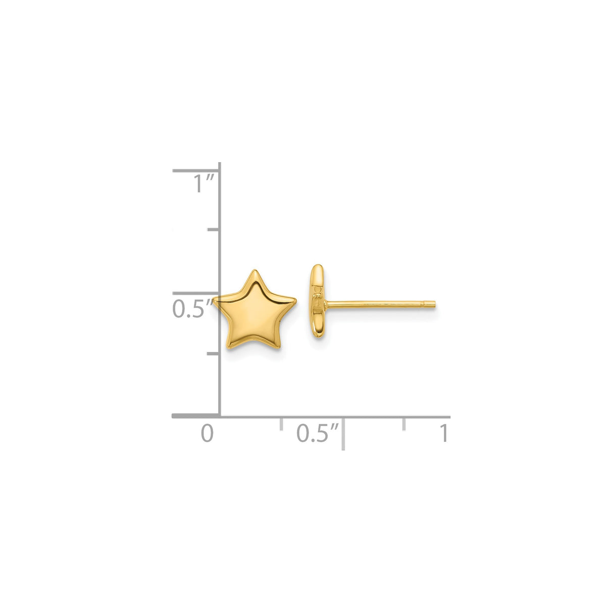 Sterling Silver Star Stud Earrings with Five Point Design, Minimalist Celestial Style for Women