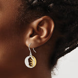 Sterling Silver Dangle Earrings, Sun and Moon Face Design, Celestial Boho Style for Women