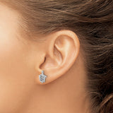 Sterling Silver Turtle Stud Earrings with Multicolor Cubic Zirconia, Ocean Animal Theme
