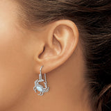 Sterling Silver Crab Dangle Earrings with Larimar, Ocean-Inspired Cancer Zodiac Jewelry