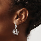 Sterling Silver Leverback Dangle Earrings with Seahorse, Starfish, Shell and Coral Design