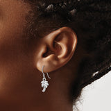 Sterling Silver Palm Tree Dangle Earrings, Tropical Beach Vibe Design for Women