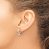 Sterling Silver Puppy Dangle Earrings with Dog Charm Design for Women and Girls