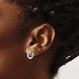 Sterling Silver Horseshoe Stud Earrings, Polished Openwork Lucky Charm Design