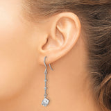 Sterling Silver Dangle Earrings with 3D Dice Charms, Beaded Chains, Casino Style
