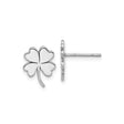 Sterling Silver Clover Stud Earrings, Four-Leaf Design, Irish Lucky Charm Jewelry