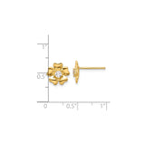 Sterling Silver Flower Stud Earrings with Cubic Zirconia, Gold Plated Floral Design
