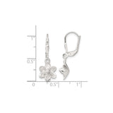 Sterling Silver Floral Leverback Dangle Earrings with Bloom Design for Women