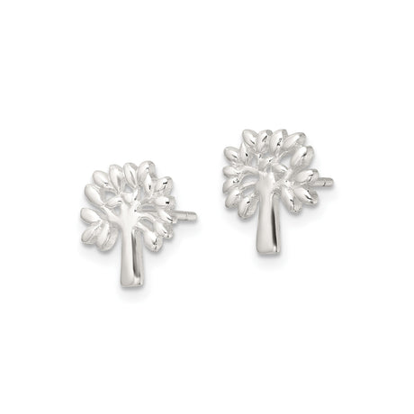 Sterling Silver Tree of Life Stud Earrings Openwork Design