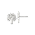 Sterling Silver Tree of Life Stud Earrings with Openwork Design for Women