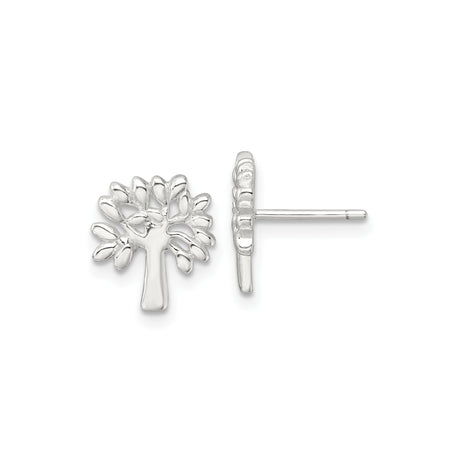 Sterling Silver Tree of Life Stud Earrings for Women with Openwork Design Symbolizing Strength Unity and Growth, Lightweight Nature Inspired Spiritual Jewelry with Silver Posts for Everyday Wear