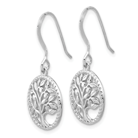 Sterling Silver Tree of Life Dangle Earrings Round Celtic