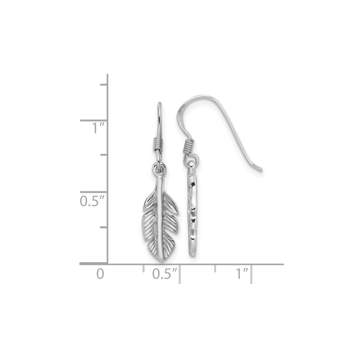 Sterling Silver Feather Dangle Earrings, Lightweight Hook, Boho Tribal Minimalist Style for Women